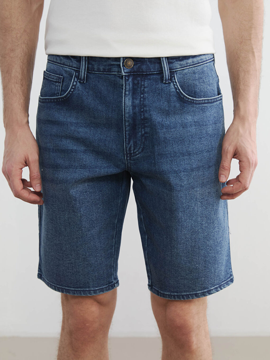 Pantaloni scurți din denim ALBASTRU Bărbat-2