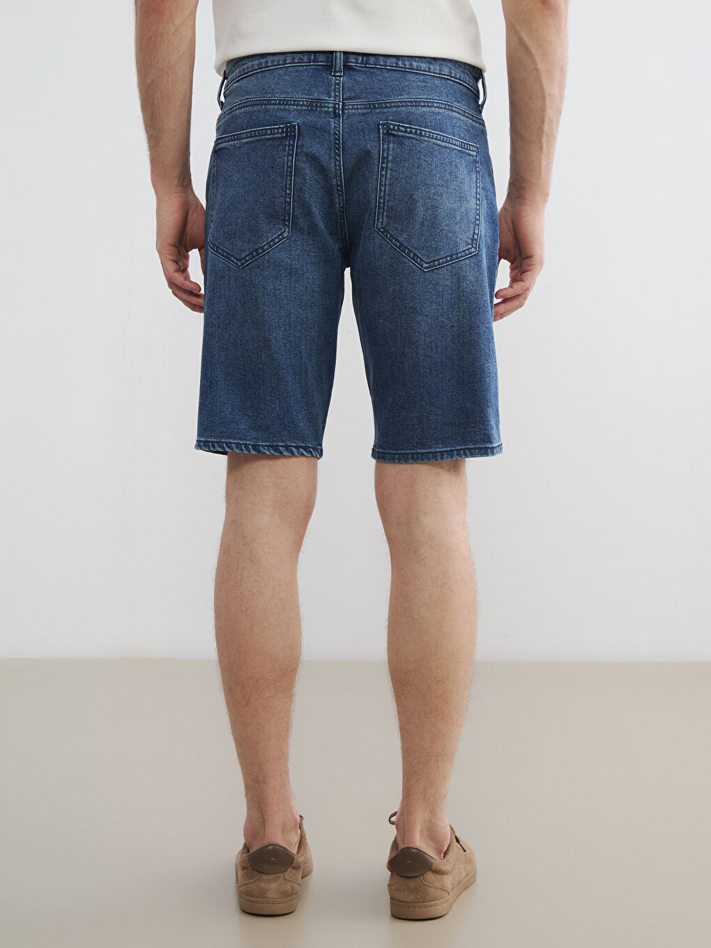 Pantaloni scurți din denim ALBASTRU Bărbat-3