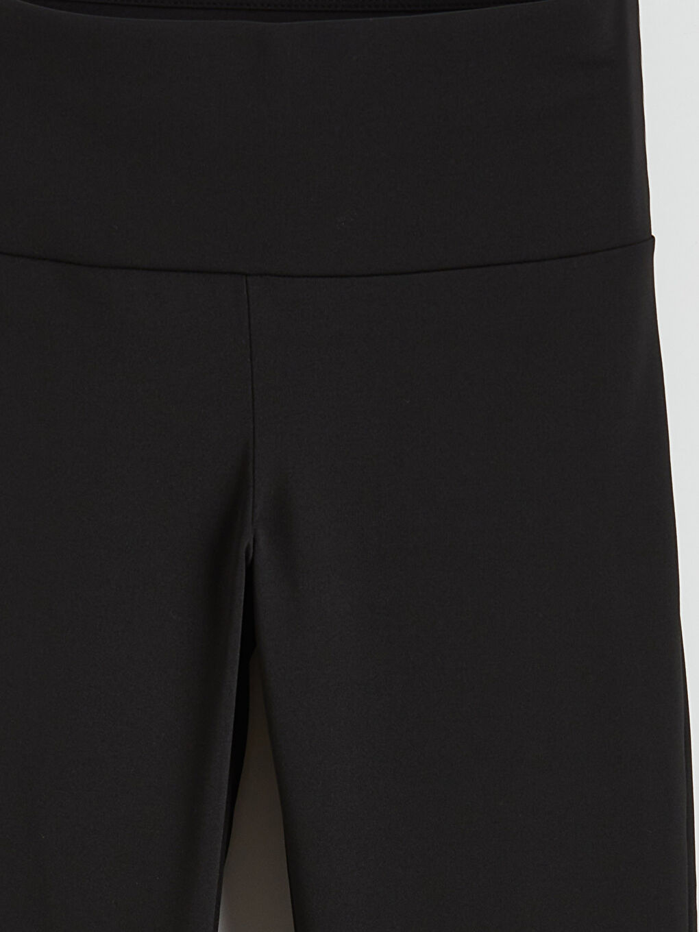 Siyah Yüksek Bel İspanyol Paça Kadın Tayt Pantolon-1