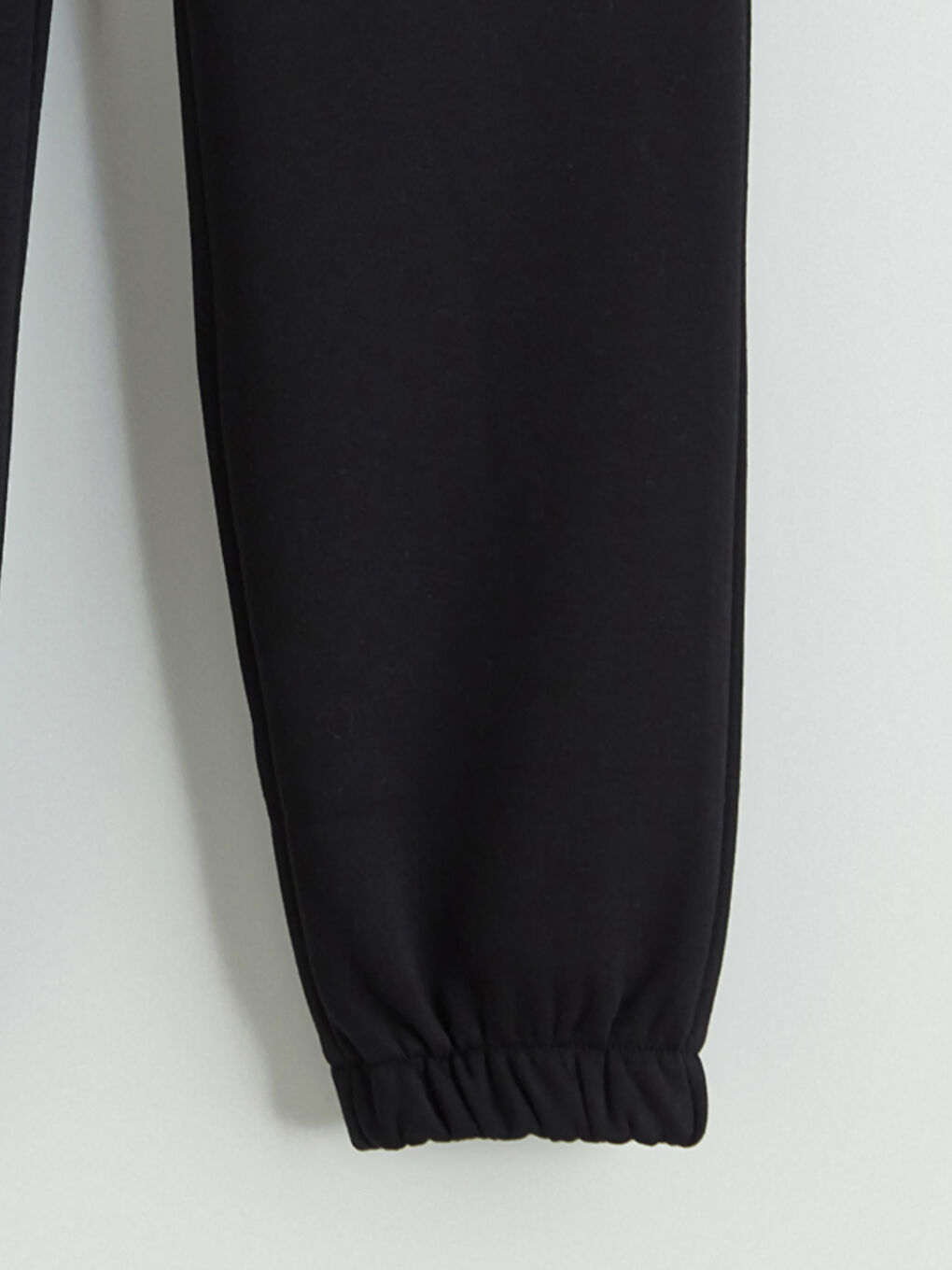 Siyah Beli Lastikli Kadın Kalın Jogger Eşofman Altı-5