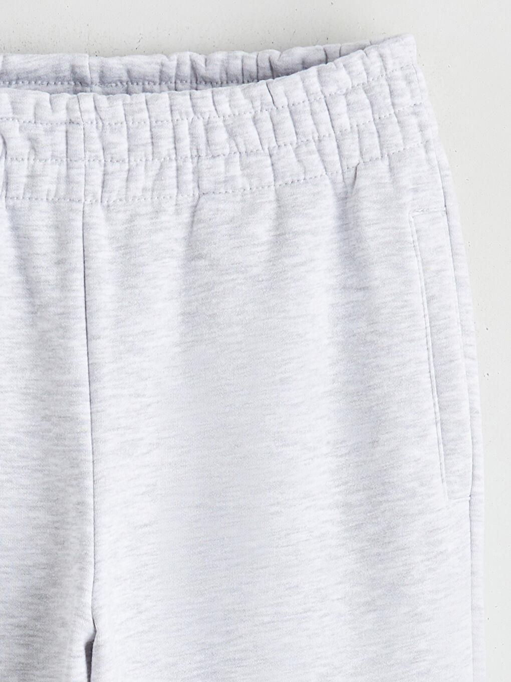 Gri Beli Lastikli Kadın Kalın Jogger Eşofman Altı-5