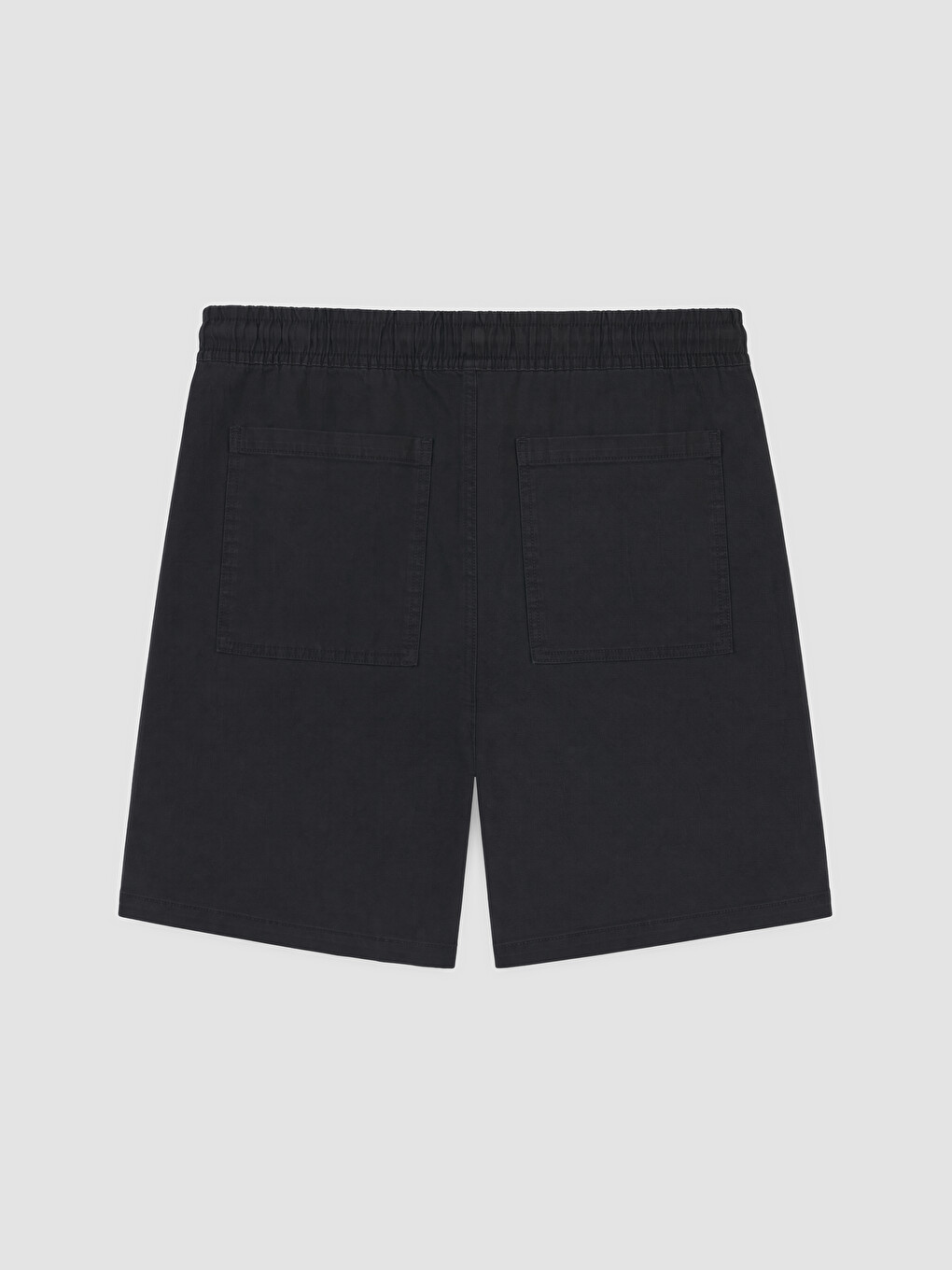 Siyah Regular Fit Gabardin Erkek Şort-1