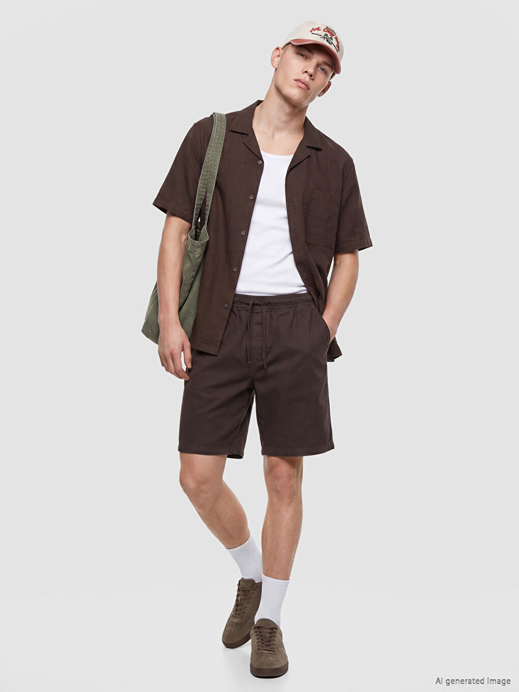 Antrasit Regular Fit Gabardin Erkek Şort-1
