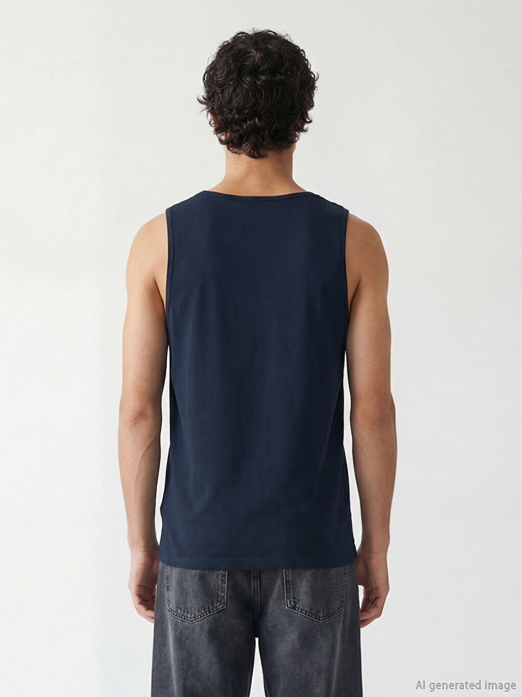 Rundhalsausschnitt Bedrucktes Herren Ärmelloses T-Shirt-2