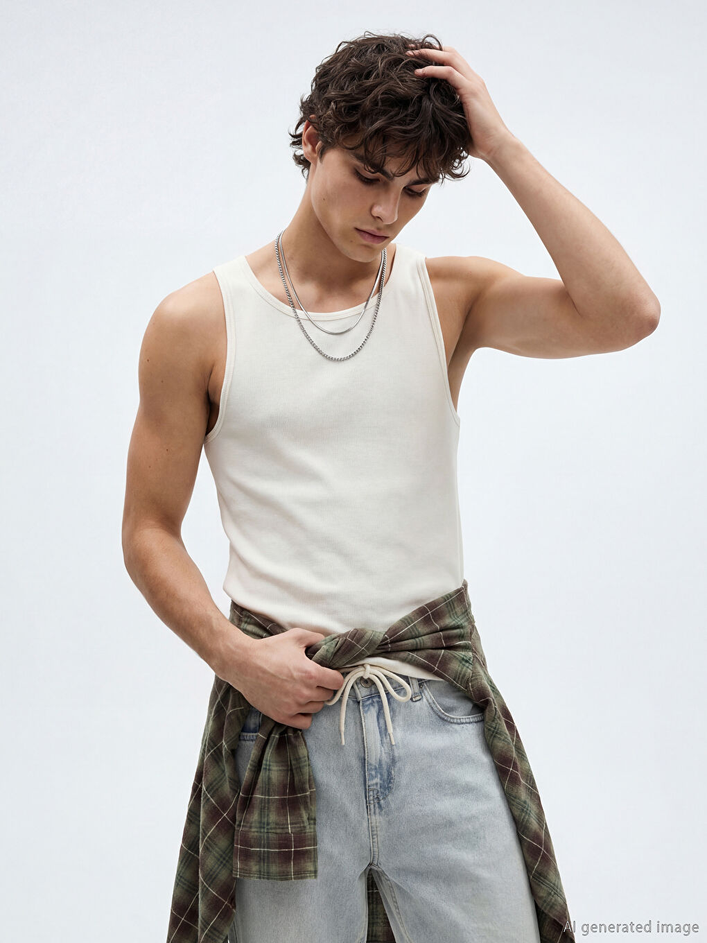 Man ECRU Tank Top
