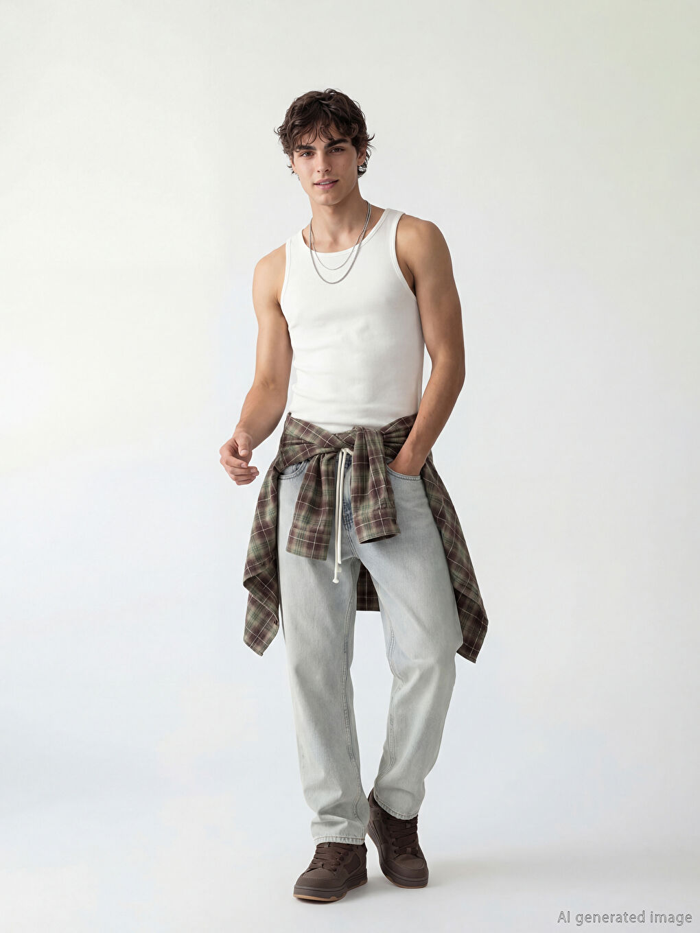 Man ECRU Tank Top-1