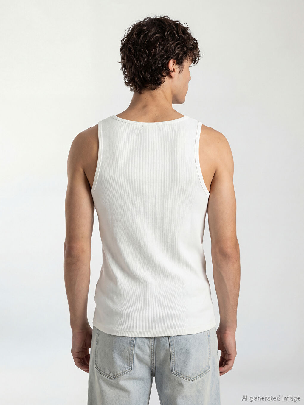 Man ECRU Tank Top-3