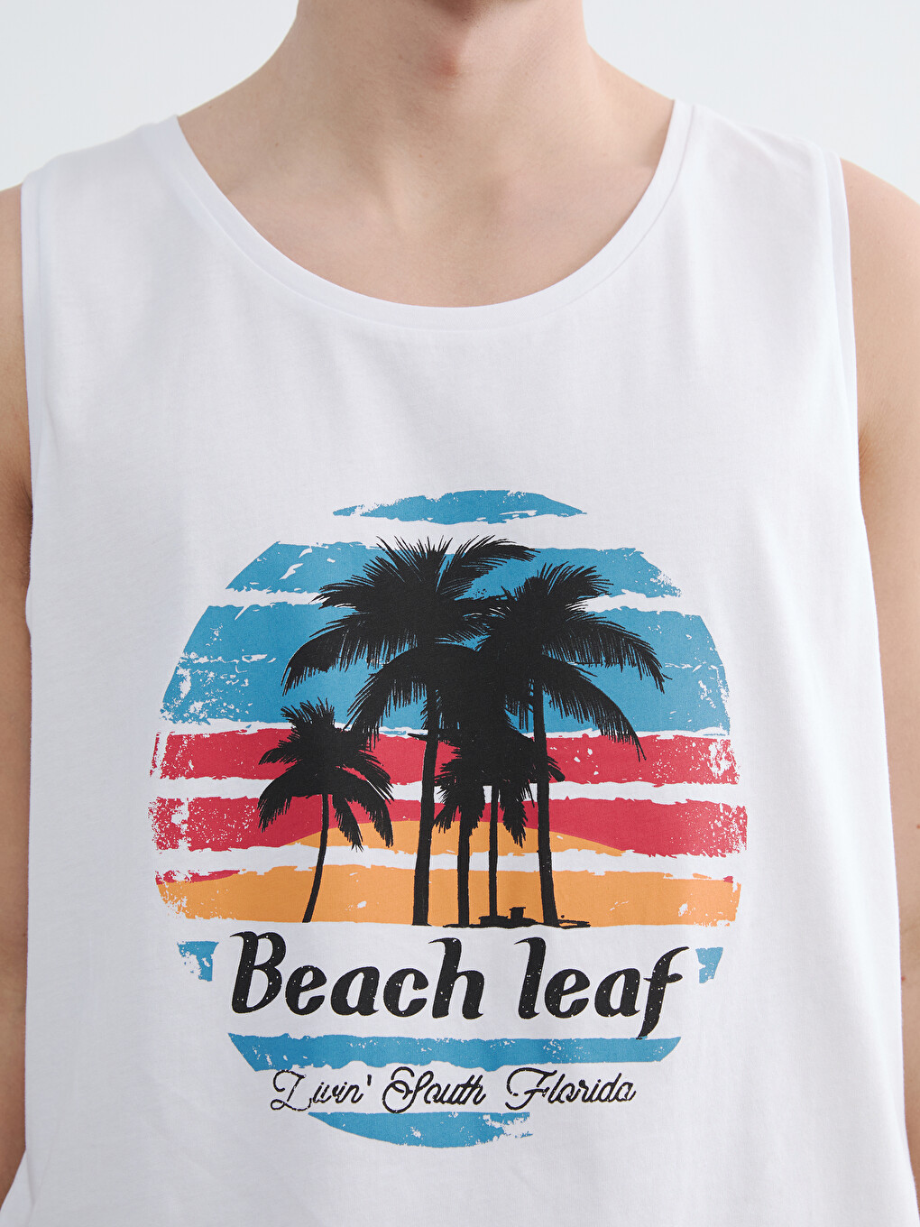 Crew Neck Florida Printed Men's Sleeveless T-shirt-3