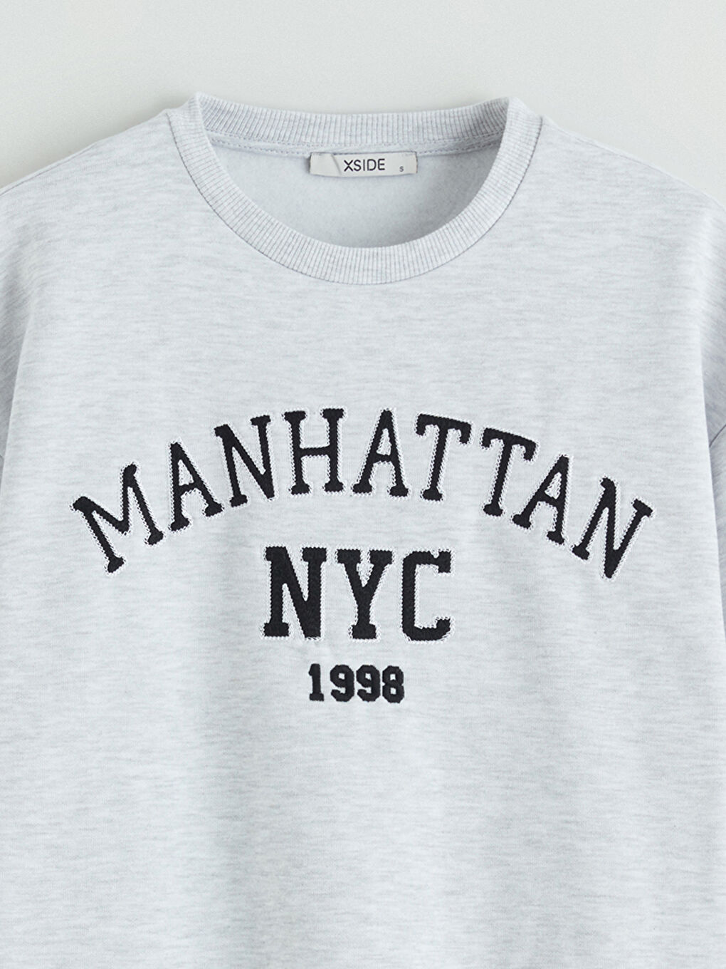 Gri NYC Baskılı Oversize Kadın Sweatshirt-5
