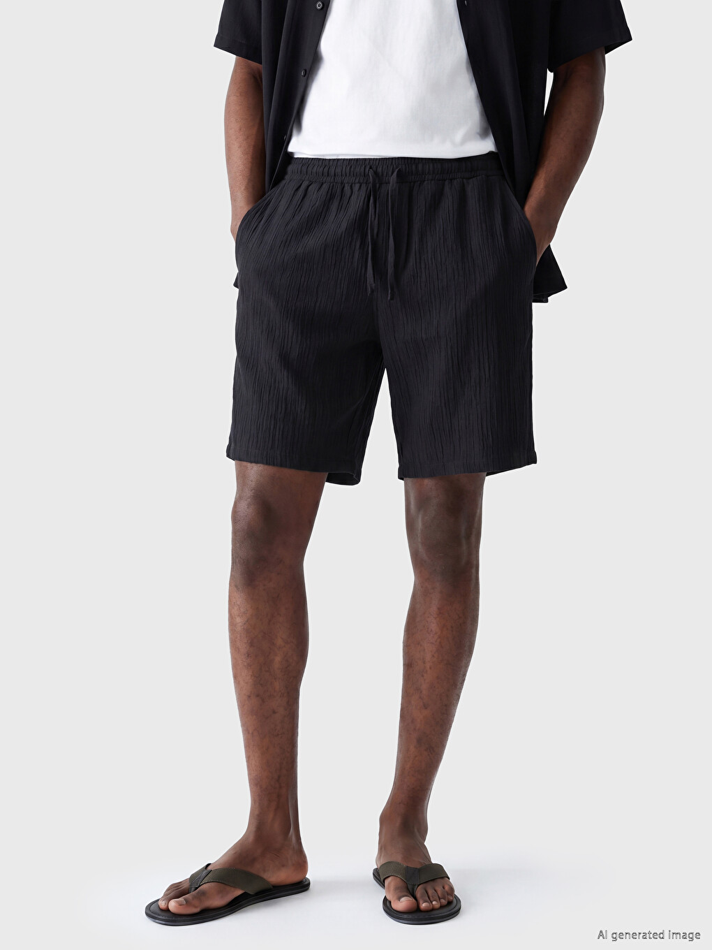 Man Black Shorts