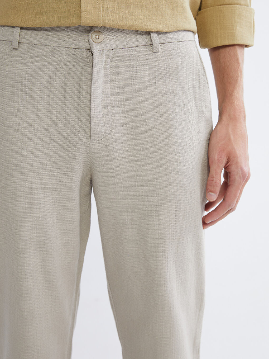 Bej Standart Fit Erkek Pantolon-2