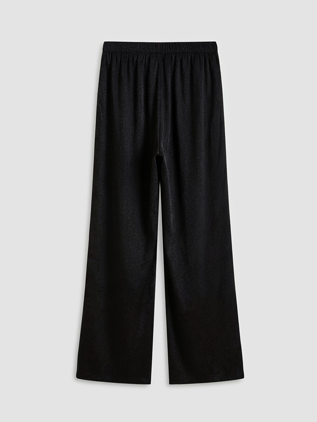Siyah Desenli Kadın Saten Pijama Takım-8