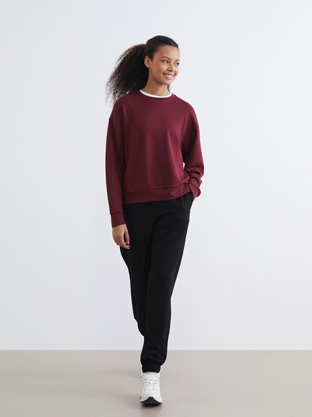 Siyah Beli Lastikli Soft Touch Kadın Jogger Eşofman Altı