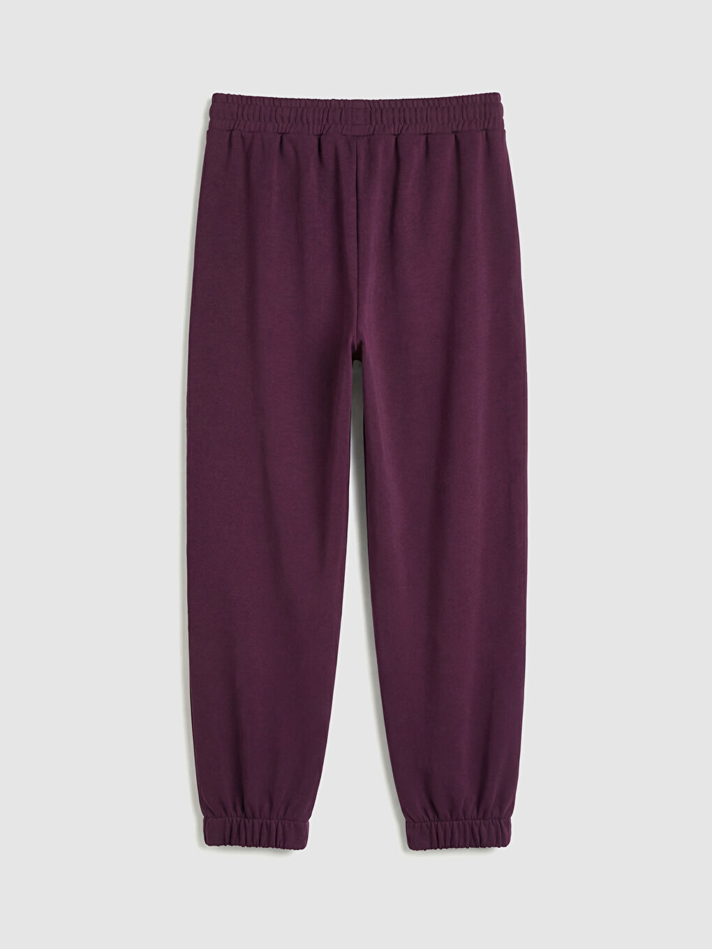 Bordo Beli Lastikli Soft Touch Kadın Jogger Eşofman Altı-1