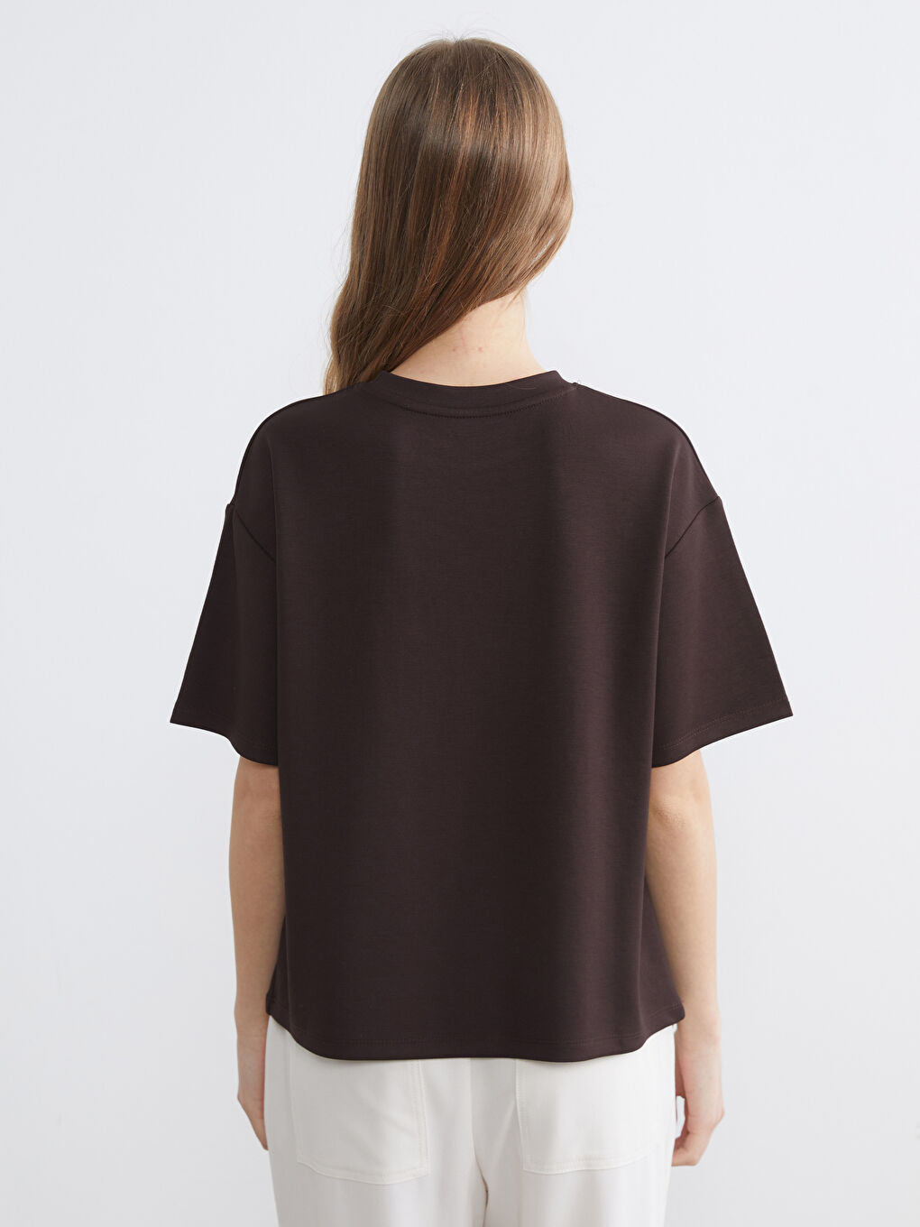 Women's Crew Neck T-shirt with New Jersey Print-3