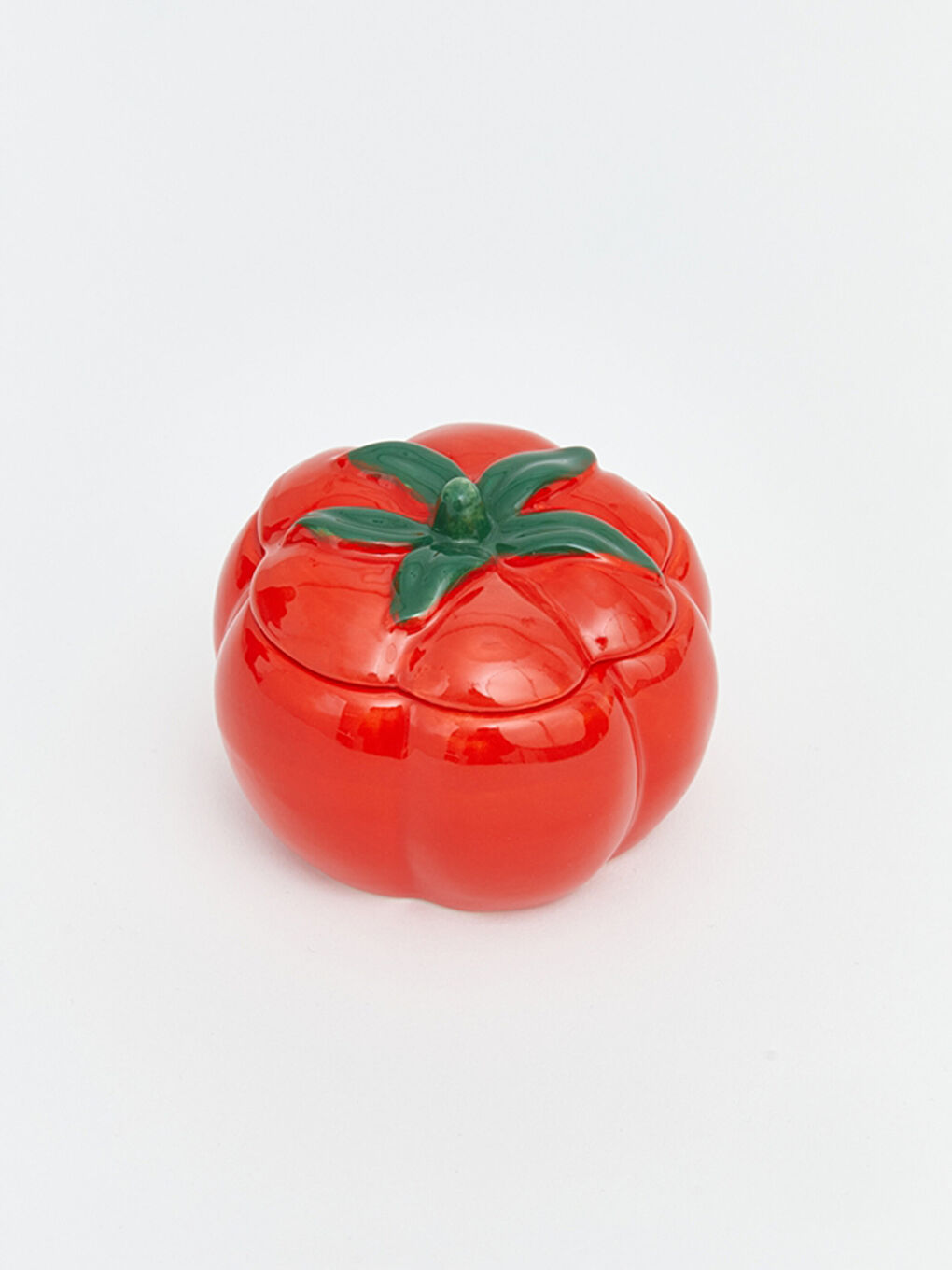 Керамическая миска в форме помидора с крышкой-1
