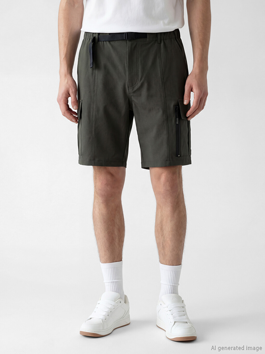 Man Khaki Shorts-1
