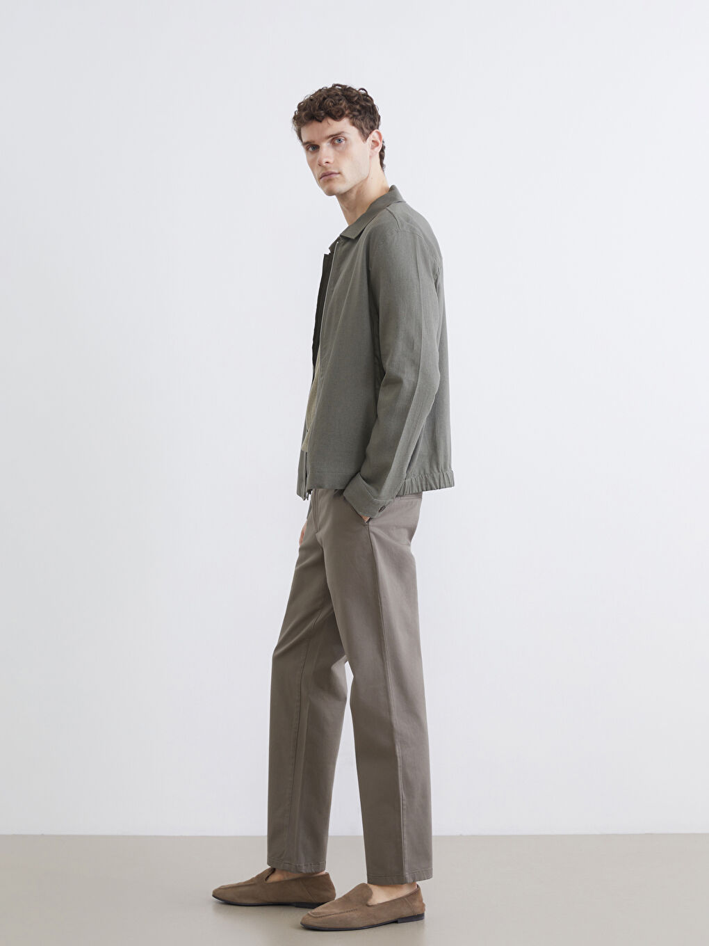 Standard Fit Dobby Fabric Men's Trousers