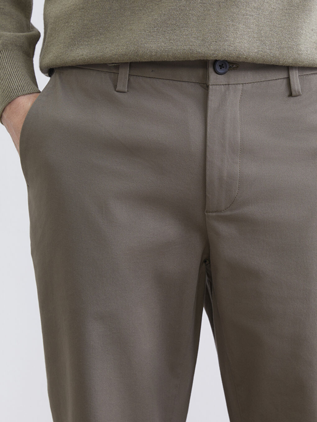 Standard Fit Dobby Fabric Men's Trousers-2