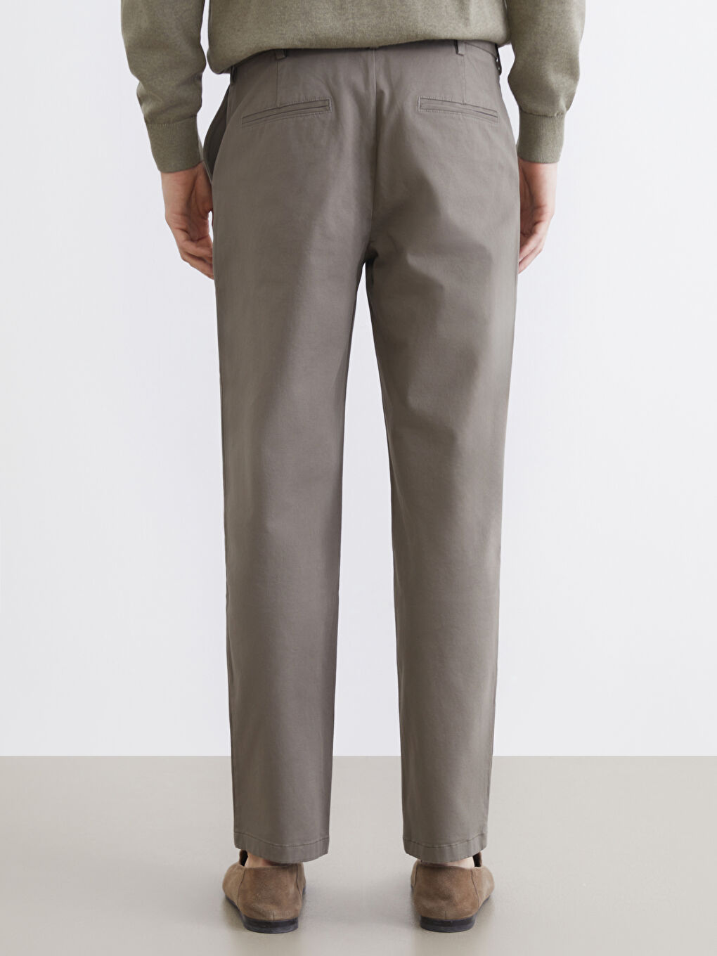 Standard Fit Dobby Fabric Men's Trousers-3