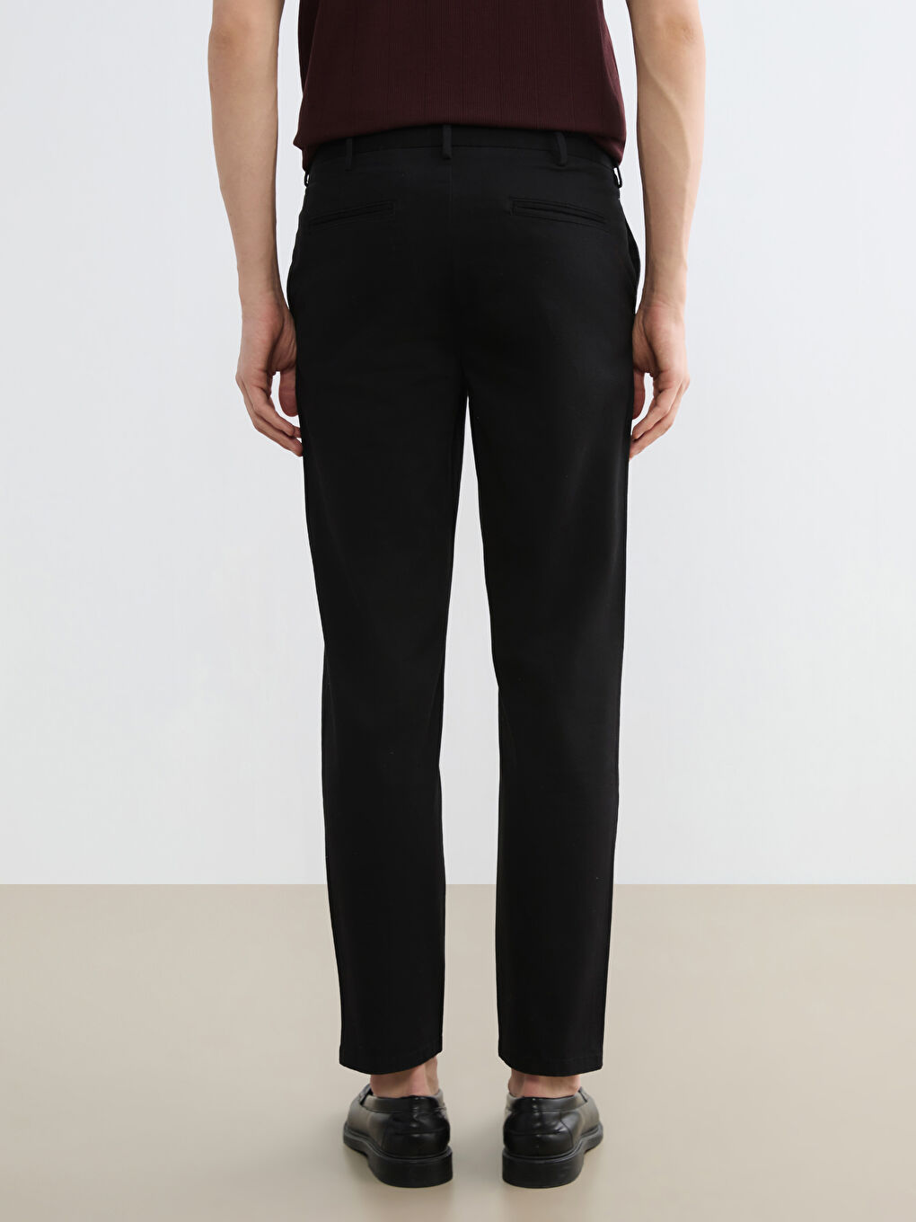 Standard Fit Dobby Fabric Men's Trousers-3