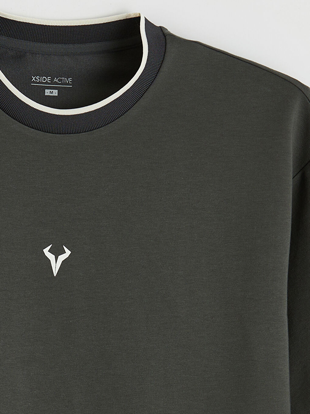 Haki Bisiklet Yaka Erkek Spor Tişört-1