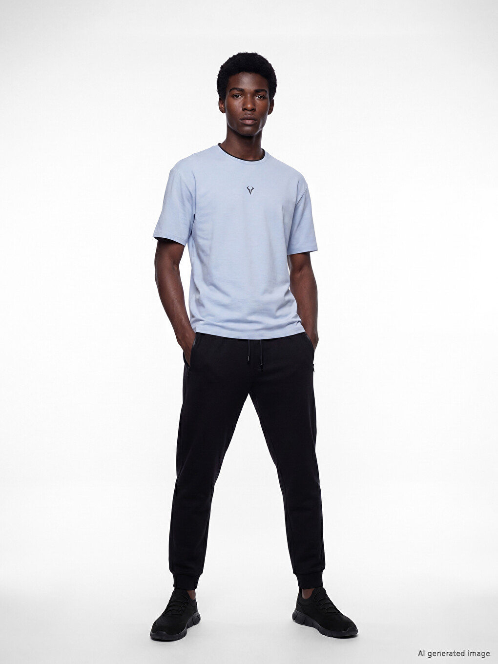 T-shirt de sport pour homme à col rond-1