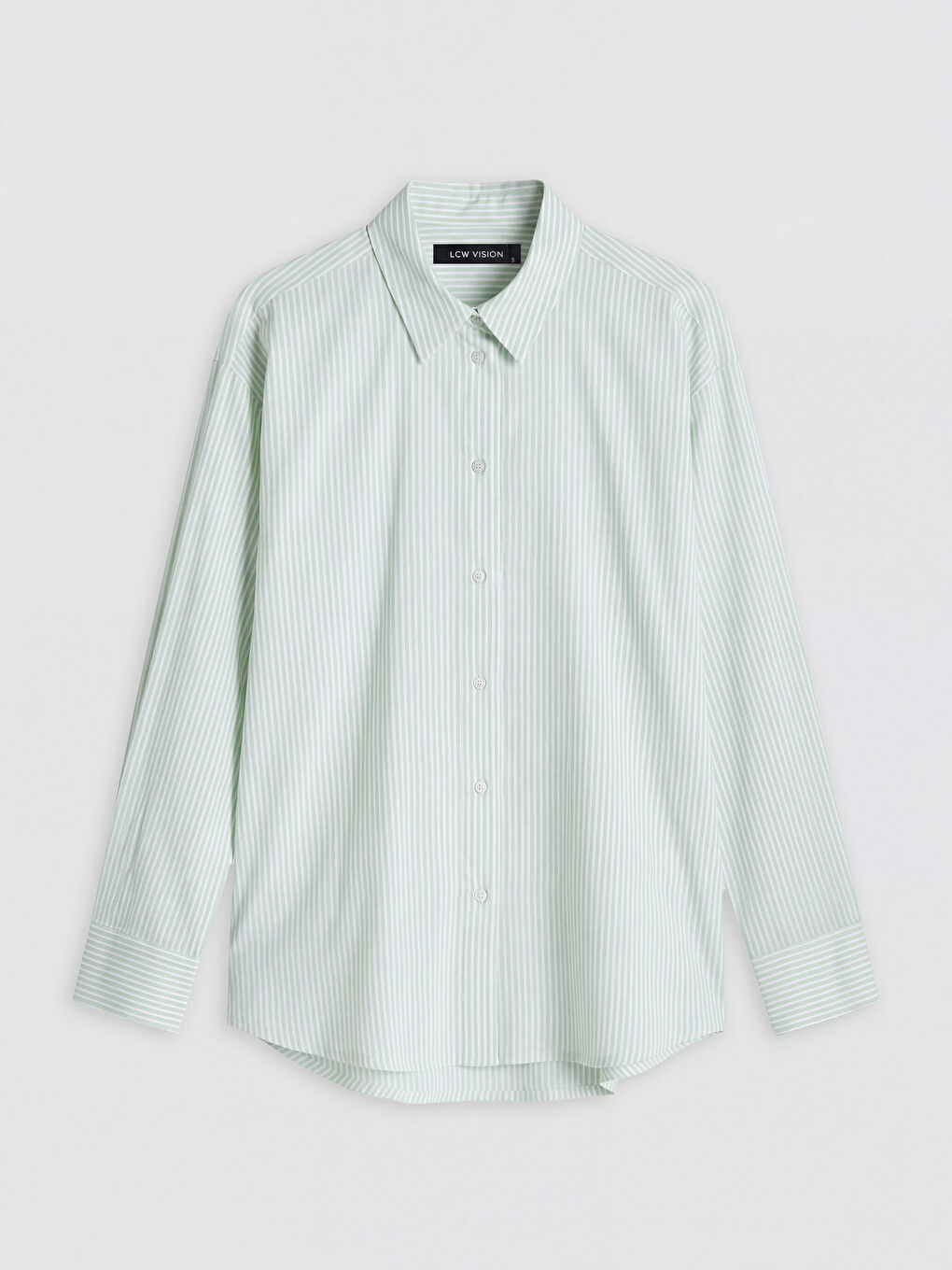 Çizgili Oversize Poplin Kadın Gömlek-4