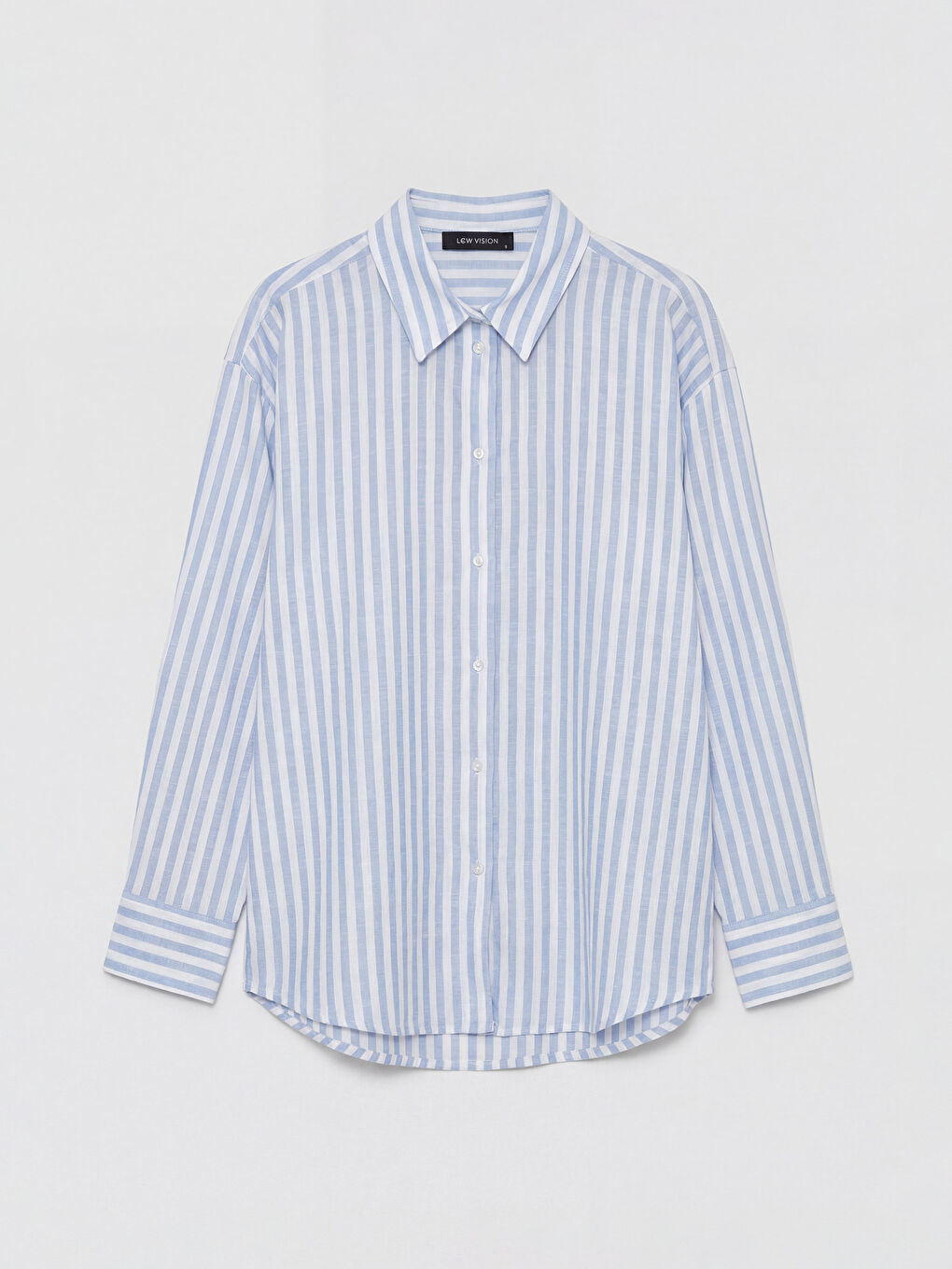Gestreiftes Oversize-Popeline Damenhemd-4