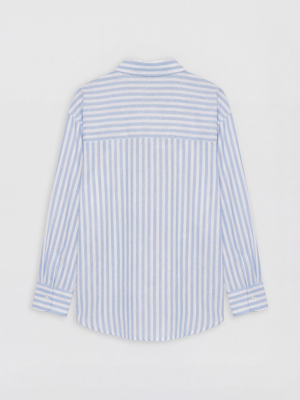 Gestreiftes Oversize-Popeline Damenhemd-5