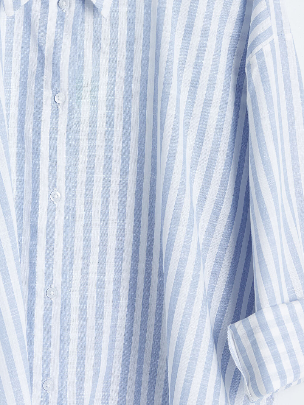 Gestreiftes Oversize-Popeline Damenhemd-6