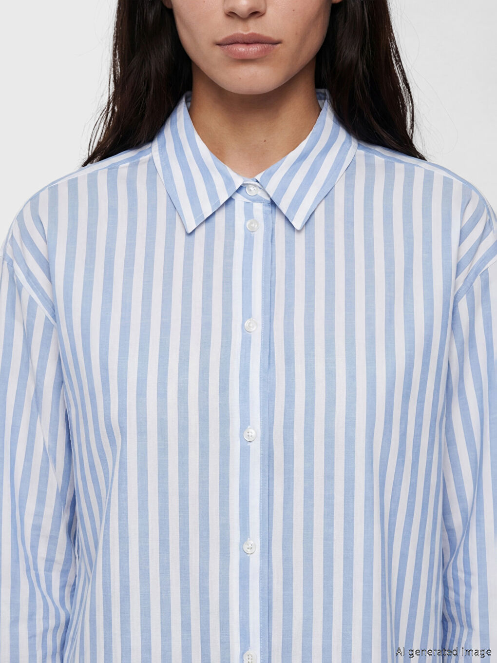 Gestreiftes Oversize-Popeline Damenhemd-2