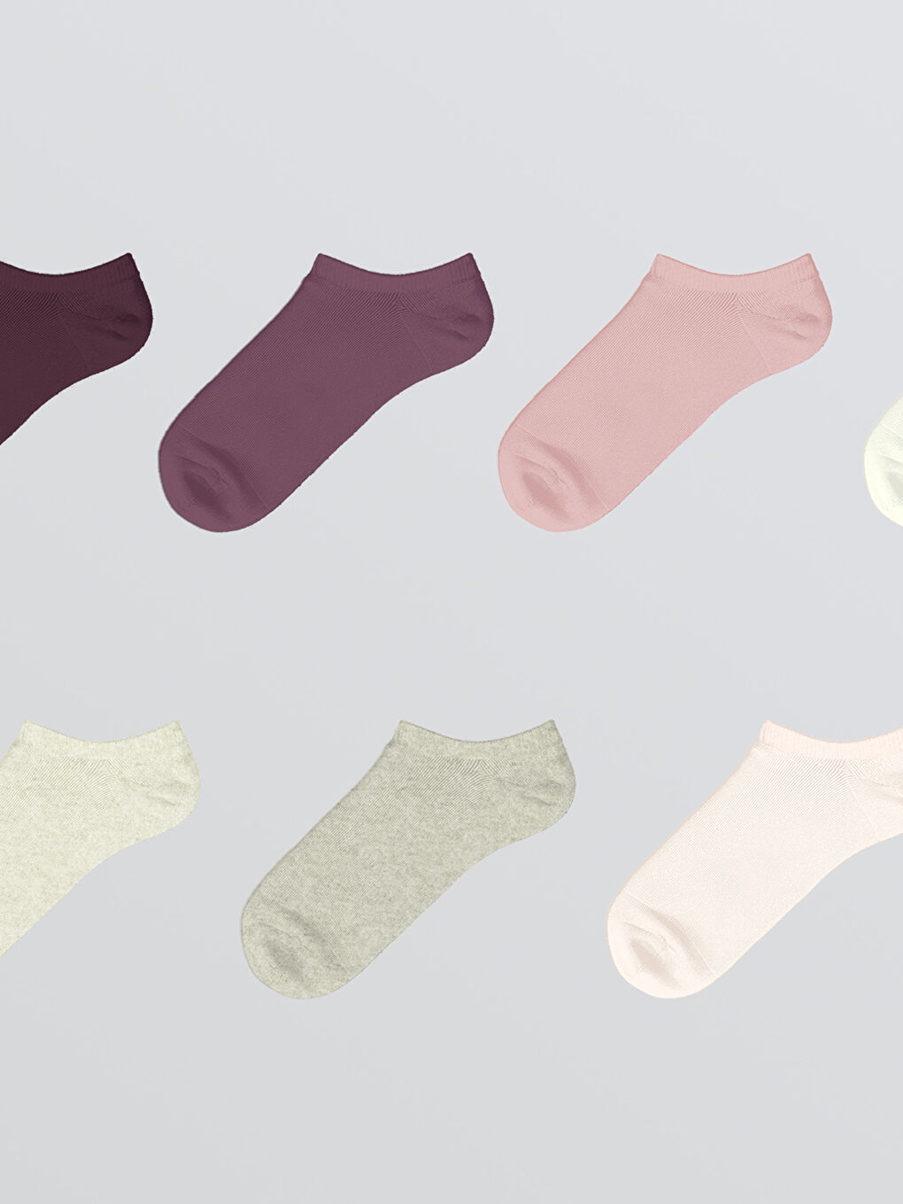 Bej Kadın Sneaker Çorap 7'li-1