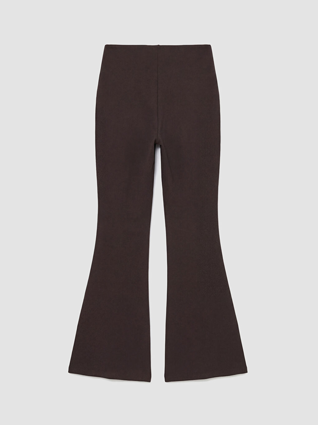 Kahverengi Dar Fit Kadın İspanyol Paça Pantolon-1