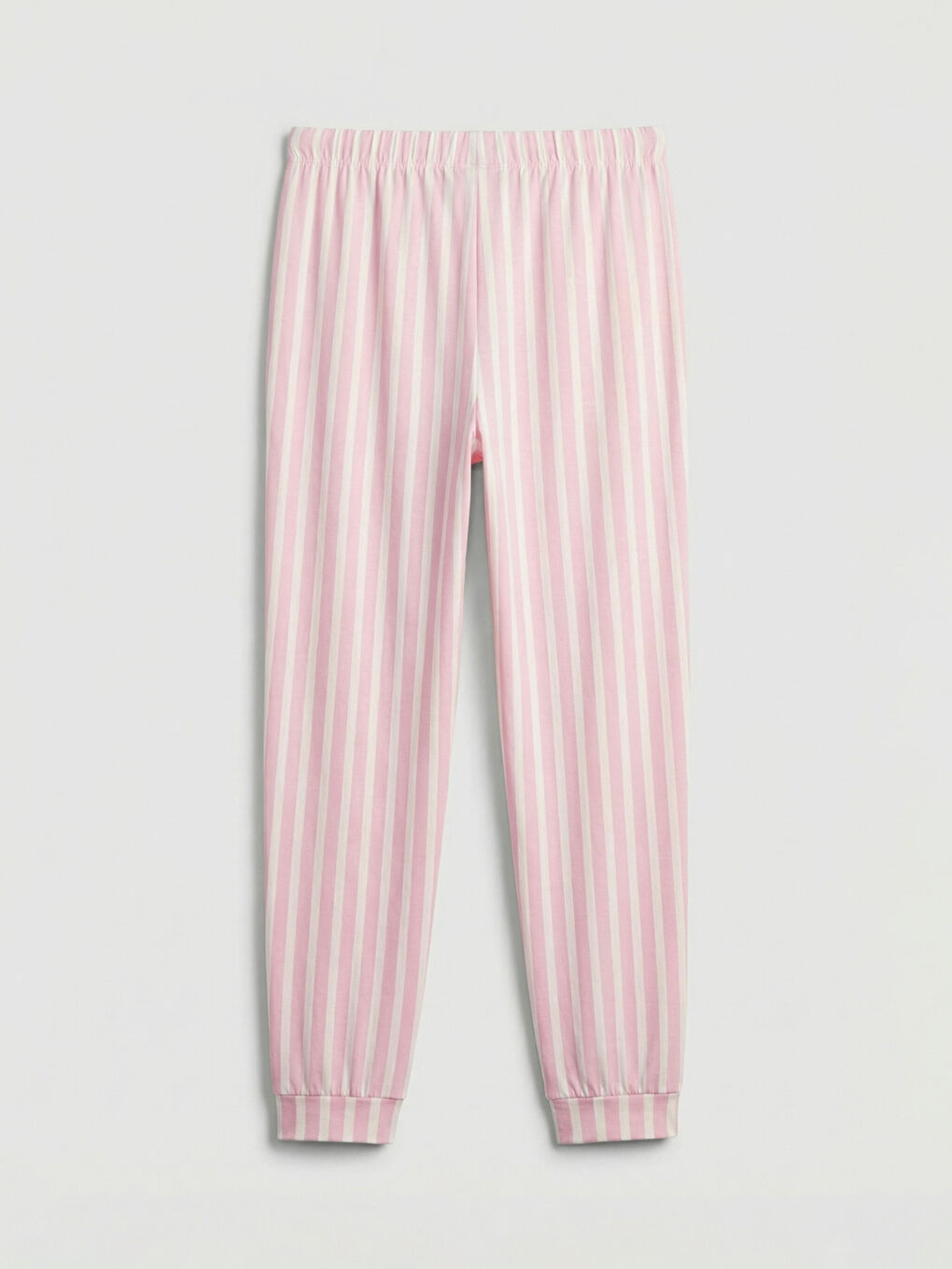 Pembe Beli Lastikli Kadın Çizgili Jogger Pijama Altı-1