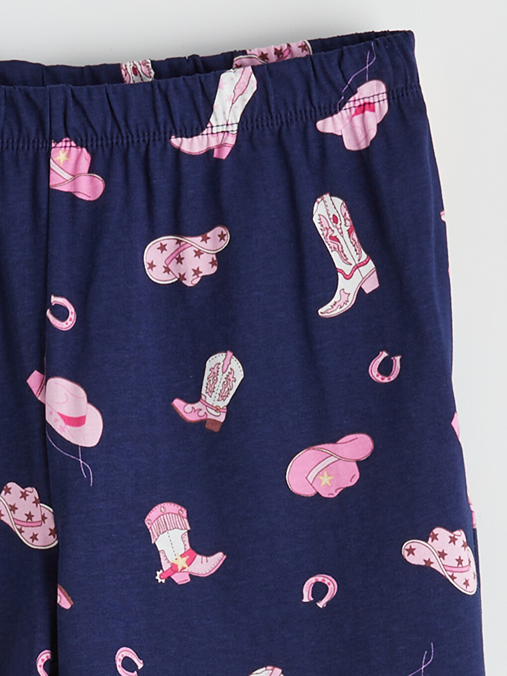 Lacivert Beli Lastikli Desenli Kadın Şort Pijama Alt-4
