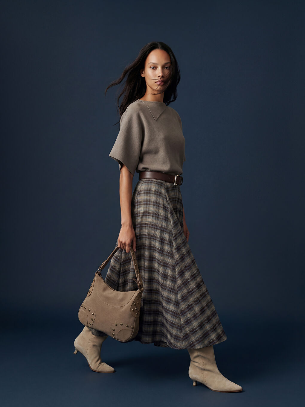 Asymmetric Neck Oversized Women's Knit Sweater-1