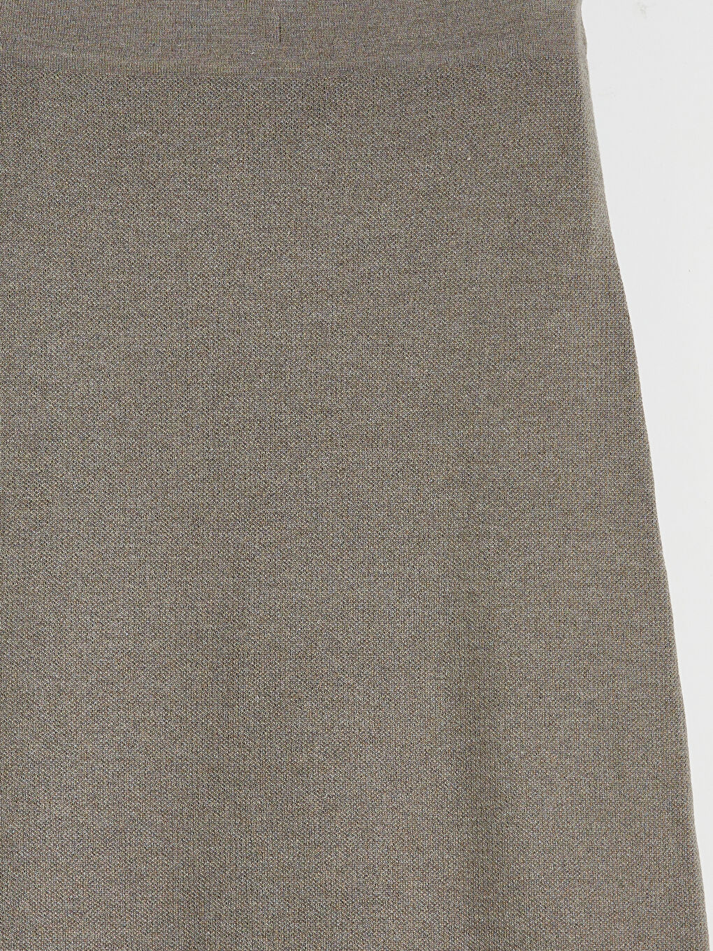 Bej Beli Lastikli Triko Etek-5