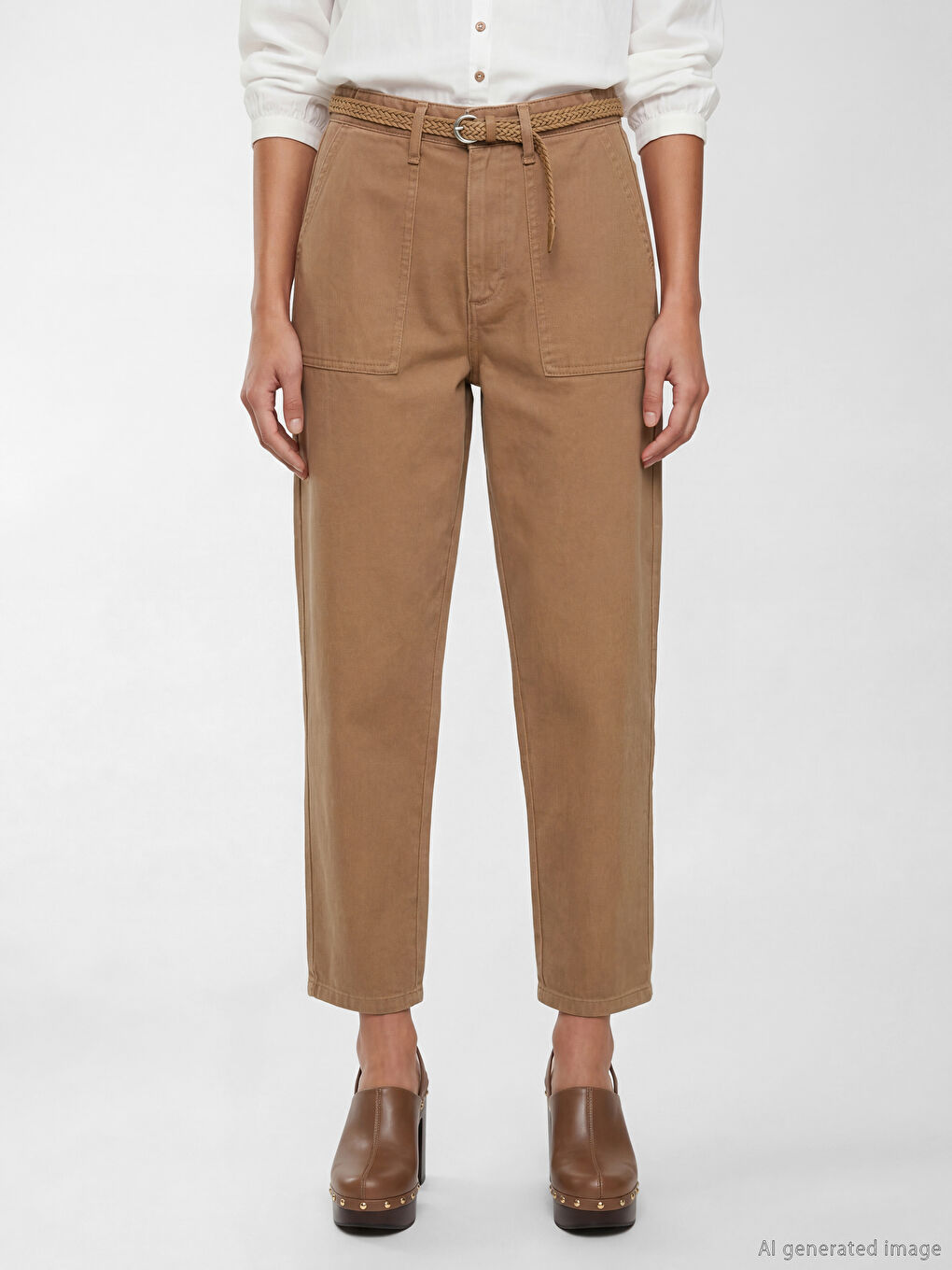 Woman BROWN Jeans-1