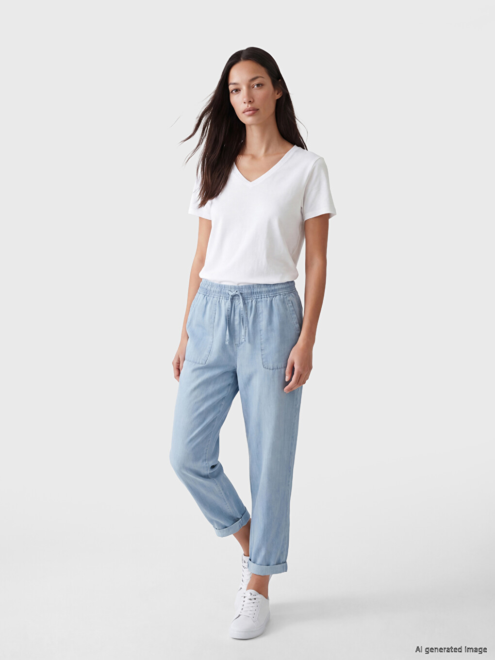 Elastic Waist Carrot Fit Women's Jeans
