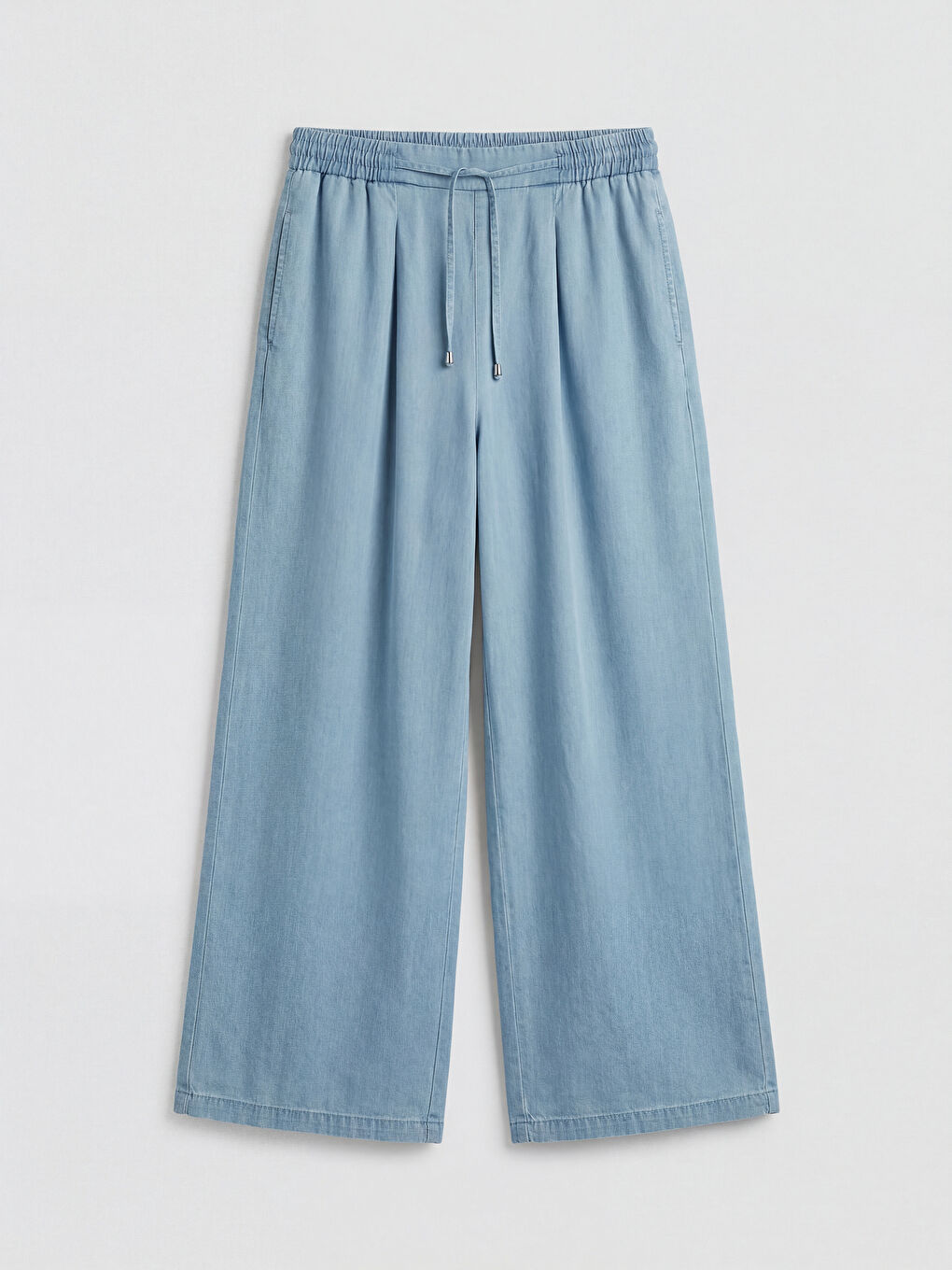 Elasticated Waist Wide Leg Women's Jeans-4