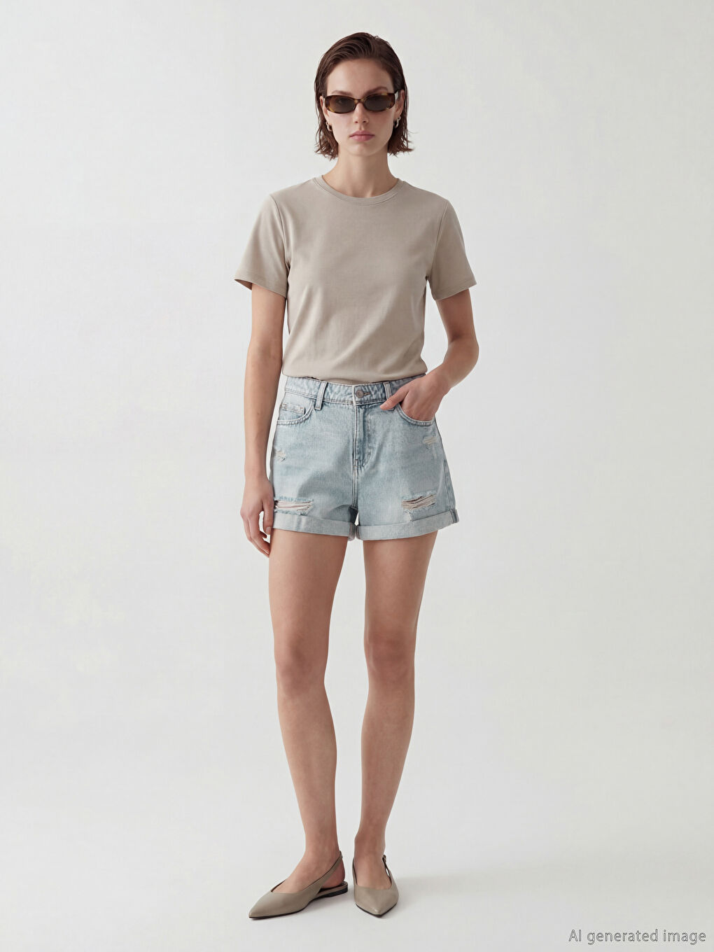 Woman INDIGO Denim Shorts