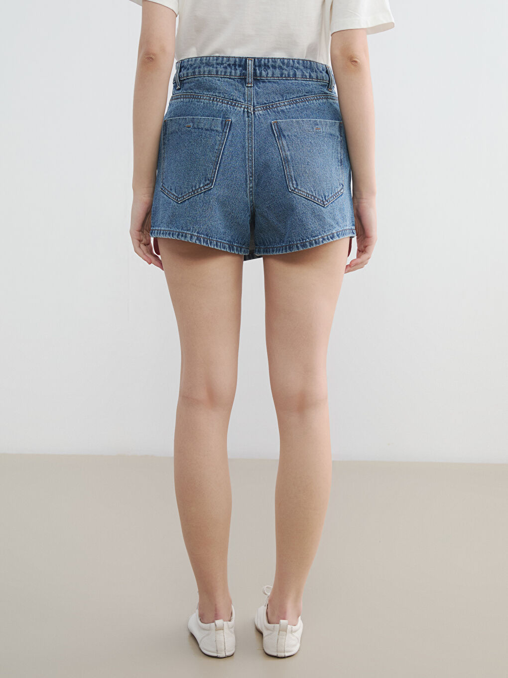 Γυναίκα INDIGO Τζιν σορτς επικάλυψης-3