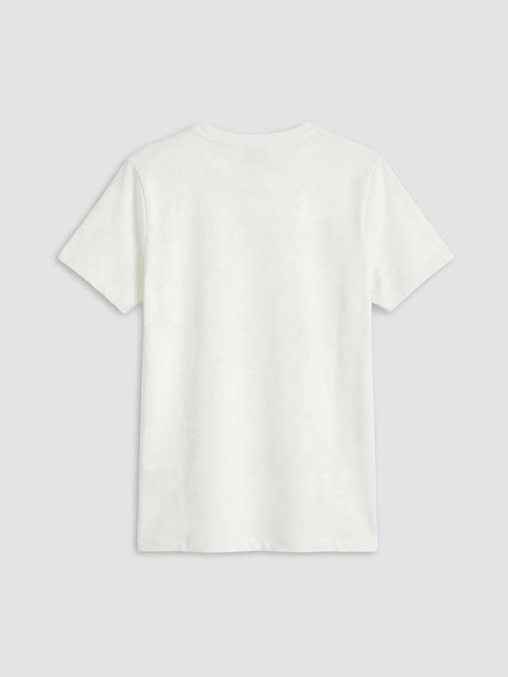 Ekru Bisiklet Yaka Basic Kız Çocuk Tişört-1