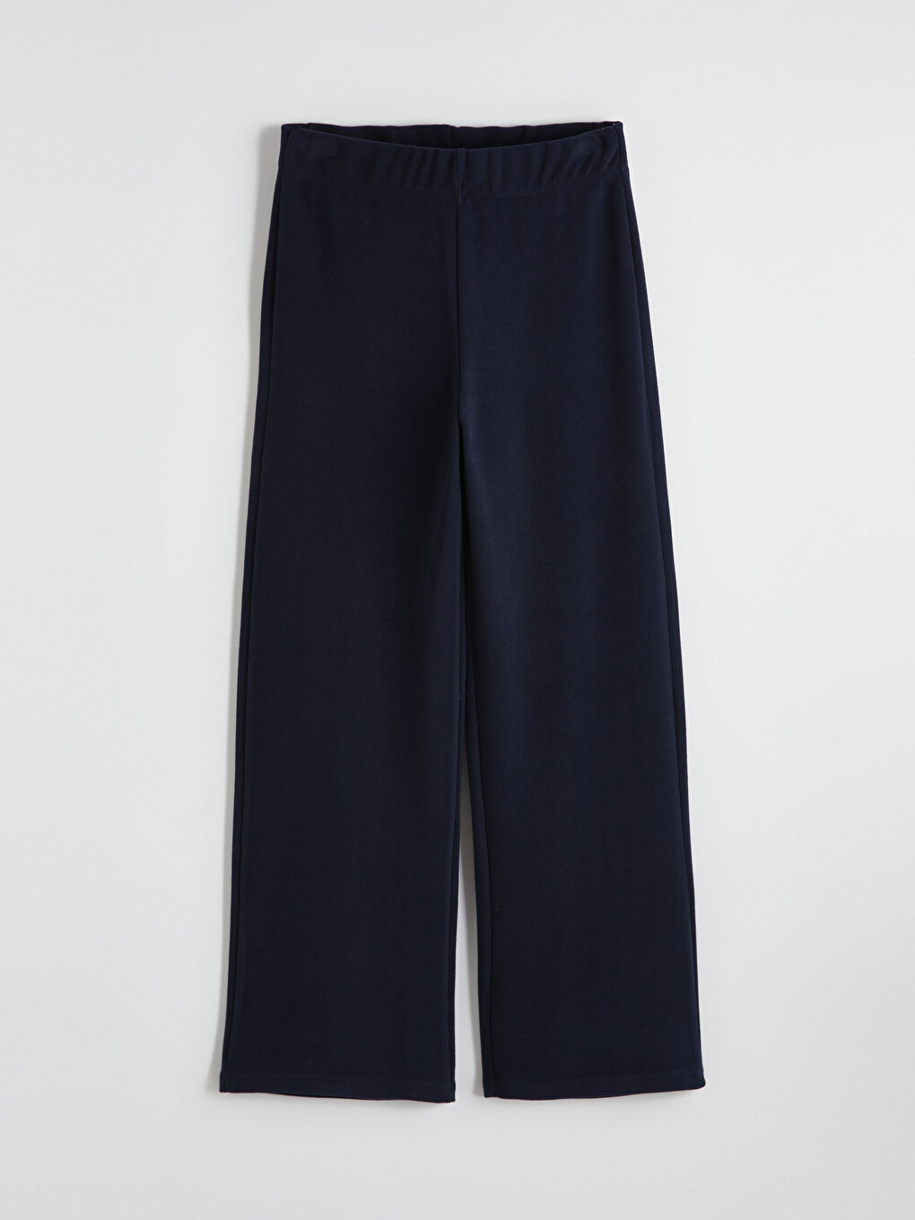 Lacivert Beli Lastikli Geniş Paça Kadın Eşofman Altı	