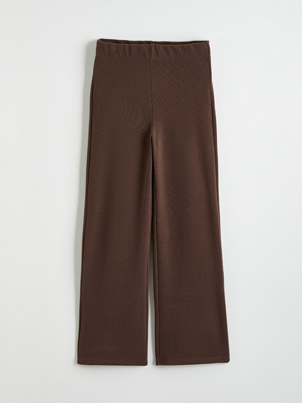 Kahverengi Beli Lastikli Geniş Paça Kadın Eşofman Altı	