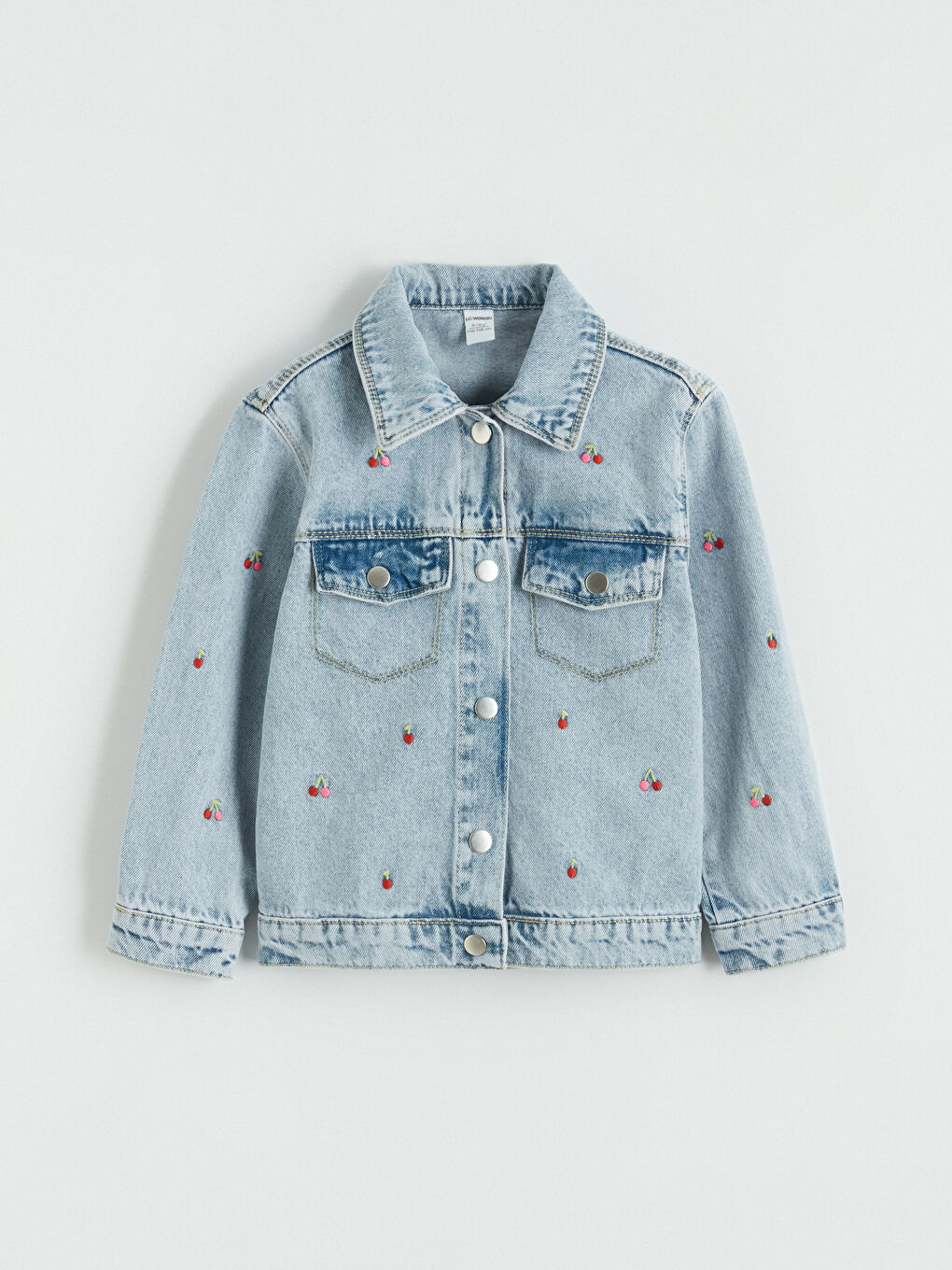 İndigo  Nakışlı Kız Çocuk Jean Ceket