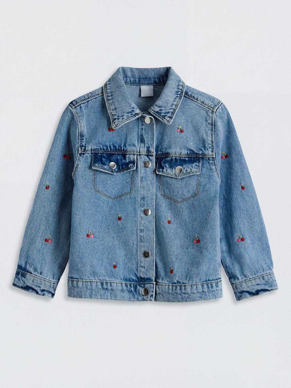 İndigo  Nakışlı Kız Çocuk Jean Ceket-3