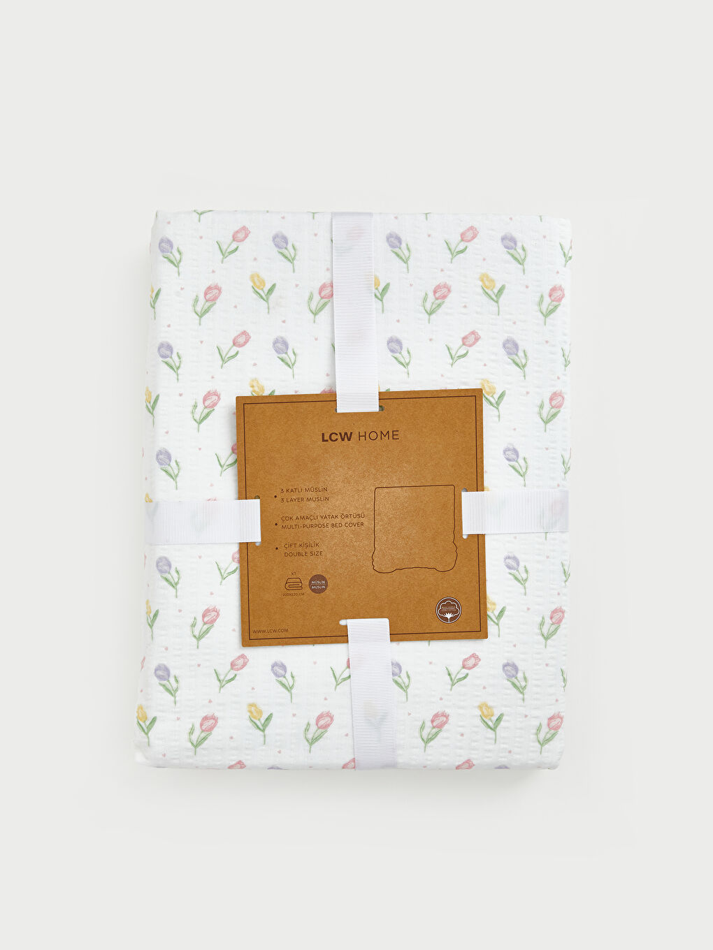 Karışık Çiçek Desenli Çift Kişilik Yatak Örtüsü 200x220 cm