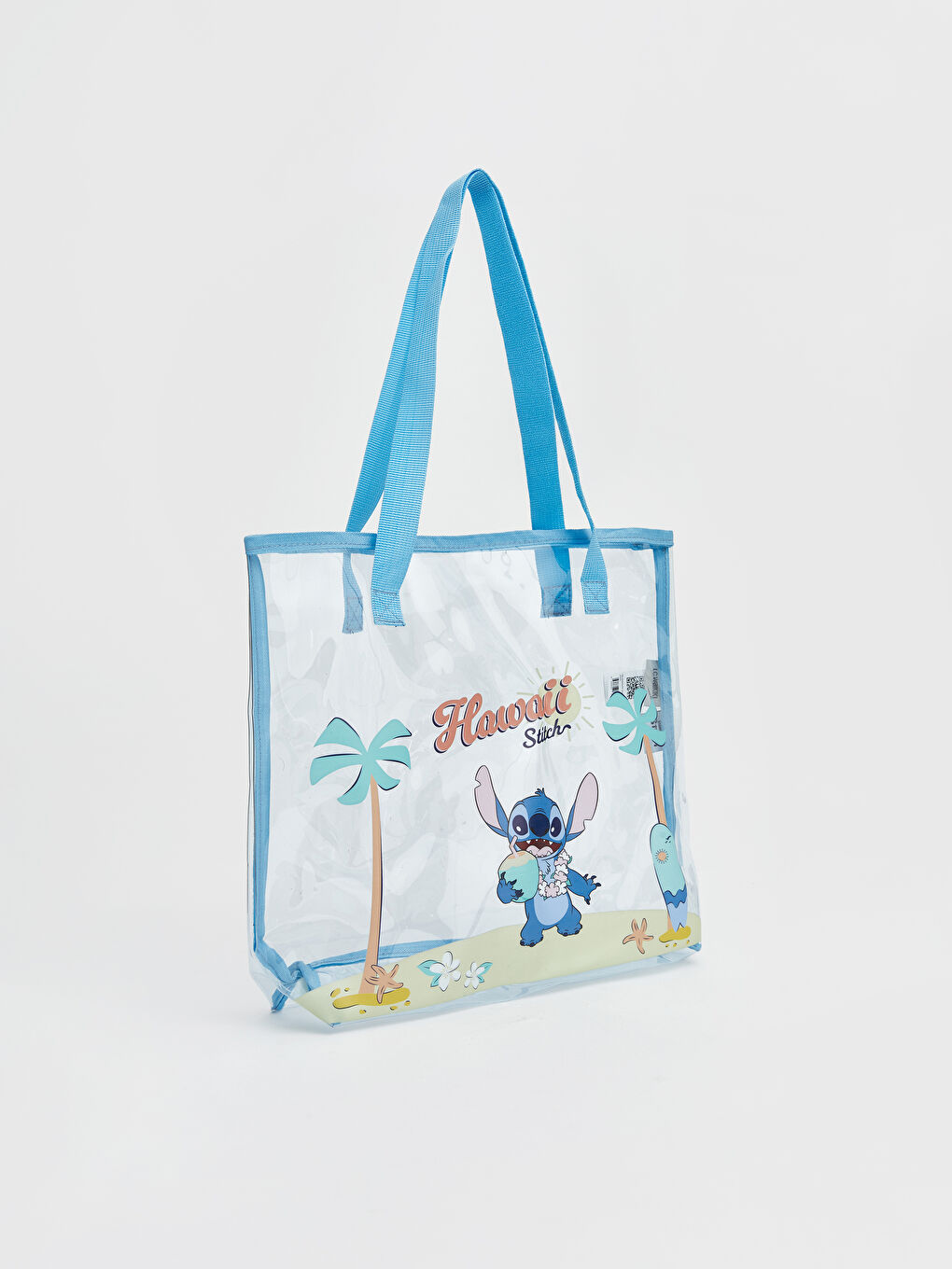 Mavi Stitch Baskılı Kız Çocuk Plaj Çantası-1